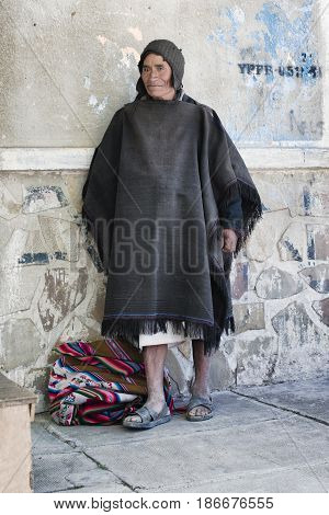 Portrait of a indigenous man from the Jatun Yampara Indigenous Community. October 7 2012 - Tarabuco Chuquisaca Region Bolivia