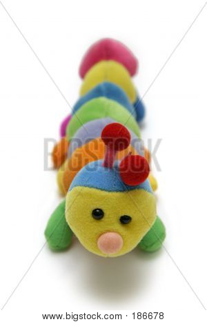 Soft-speelgoed van kind Caterpillar
