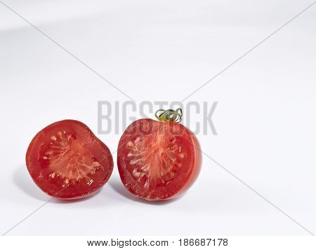 Full Tomato Sliced in to Two Halves