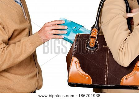 Stealing thief purse wallet bag snatch pick pocket