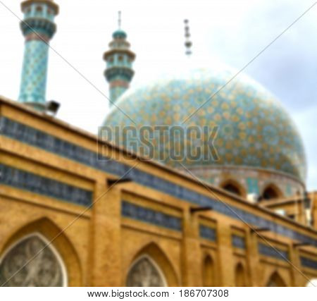 In Iran  And Old Antique Mosque    Minaret