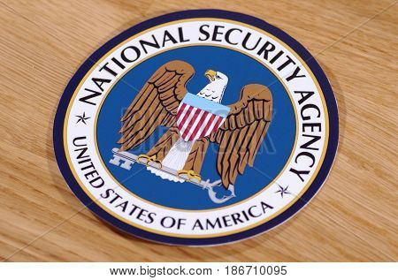 SARANSK, RUSSIA - MAY 11, 2017: Seal of the National Security Agency.