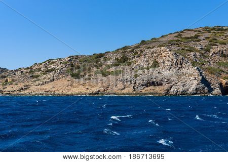 Mediterranean Sea. Crete. Greece. The cliffs of the peninsula of Kalydon.
