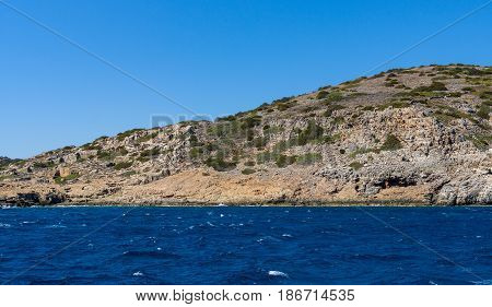Mediterranean Sea. Crete. Greece. The cliffs of the peninsula of Kalydon.