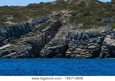 Mediterranean Sea. Crete. Greece. The cliffs of the peninsula of Kalydon.