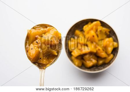 aam ka murabba or methamba in marathi or mango sweet pickle with Fenugreek or methi