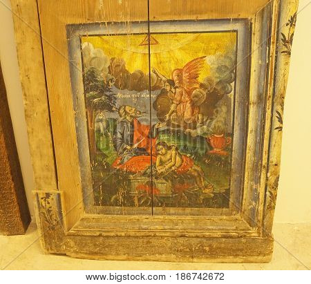 OHRID, MACEDONIA - MARCH 12, 2017: Icon in the church  of Maria the virgin