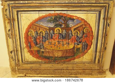 OHRID, MACEDONIA - MARCH 12, 2017: Icon in the church  of Maria the virgin