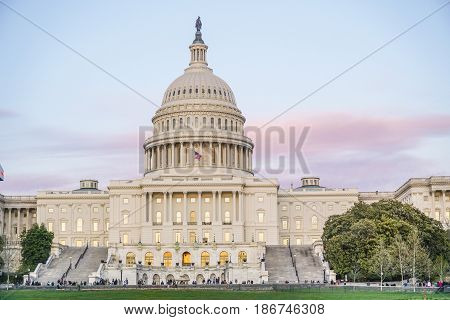 US Capitol - one of the most famous buildings in the city of Washington - WASHINGTON DC - COLUMBIA