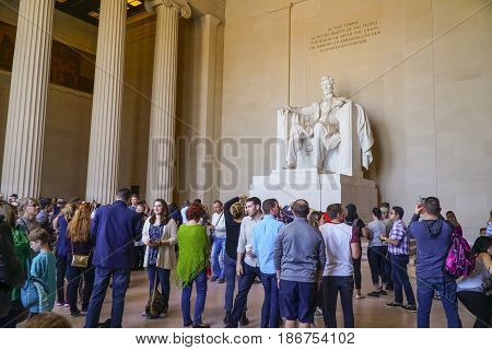 A hotspot for tourists in Washington - the Lincoln Memorial - WASHINGTON DC - COLUMBIA