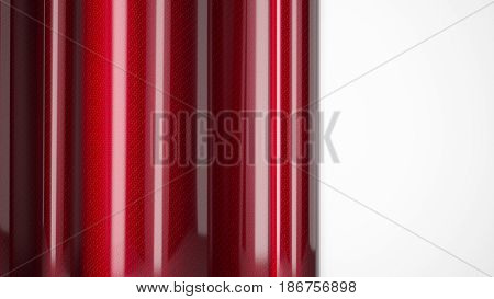 Red Car wrapping glossy film roll carbon fiber close up background. 3d illustration