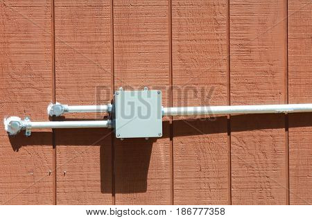 Junction box on the wood wall