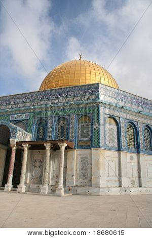 La cupola della roccia a Sunrise, Jerusalem