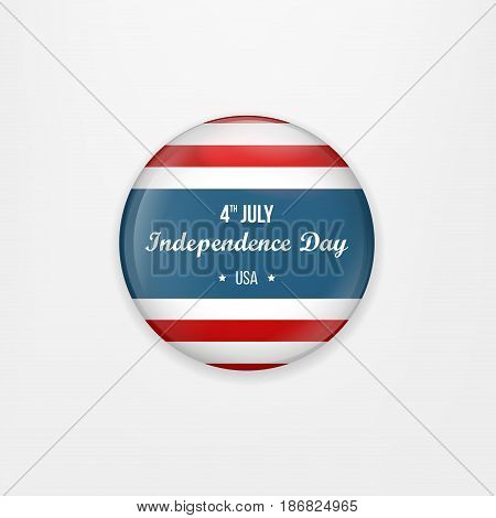 Stylish american independence day design. Badge and label isolated on white background for Independence Day. Happy Independence Day greeting card. Independence Day design. Vector illustration