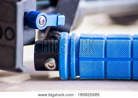 Steadicam - a device to stabilize the camcorder. Isolated on white background.