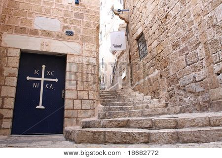 Las viejas calles de Jaffa a primeras luces, Tel Aviv, Israel