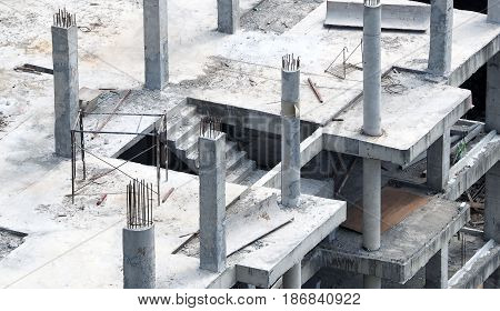 Abandoned Building And High Angle View.