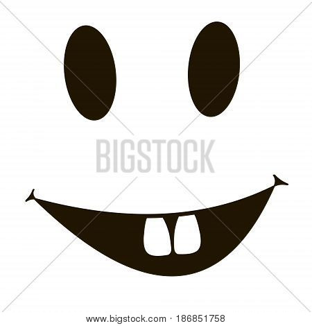 rabbit teeth smile, print for t-shirt, vector funny face with rabbit teeth