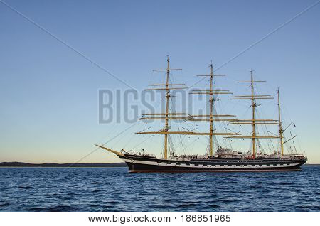 SAILING VESSEL - A four-masted barque on the Baltic Sea