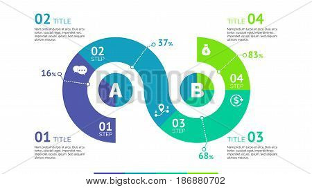 Five segments percentage chart. Business data. Comparison, diagram, design. Creative concept for infographic, templates, presentation. Can be used for topics like analysis, statistics, research.