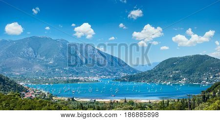 Many Sailing Vessels In Bay (nydri, Lefkada, Greece)