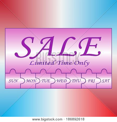 Vector illustration. Week special offer banner for shop