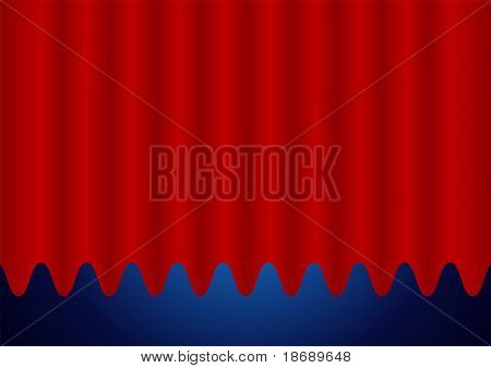 Editable vector background - Closed red curtain