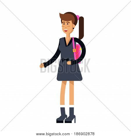 Vector detailed character people, character young women or sudent, woman in casual clothing style. Business women, character creative woman, people lifestyle isolated on white background