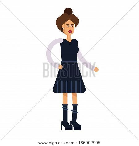 Vector detailed character people, character young women or sudent, woman in casual clothing style. Business women, character creative woman, people lifestyle isolated on white background
