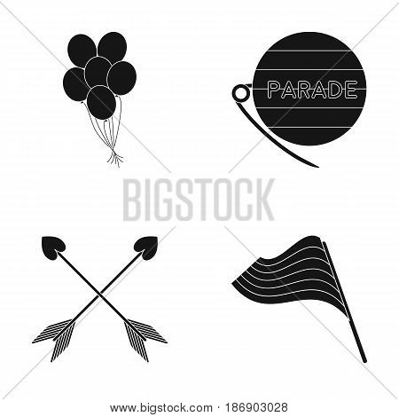Balls, gay parade, arrows, flag. Gayset collection icons in black style vector symbol stock illustration .