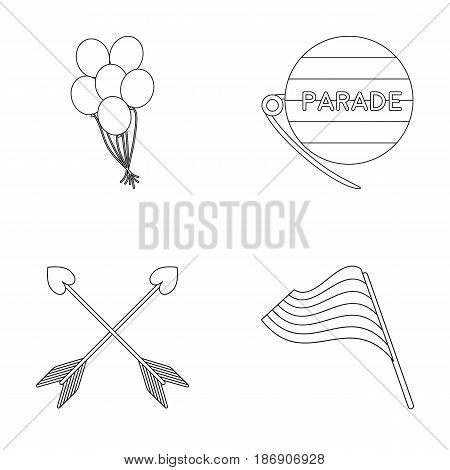 Balls, gay parade, arrows, flag. Gayset collection icons in outline style vector symbol stock illustration .