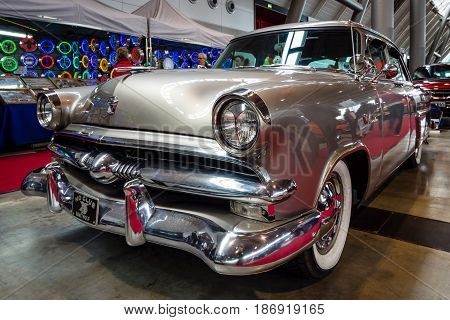 STUTTGART GERMANY - MARCH 03 2017: Mid-size luxury car Ford Mainline 1953. Europe's greatest classic car exhibition 