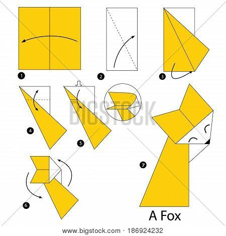 step by step instructions how to make origami a Dog.