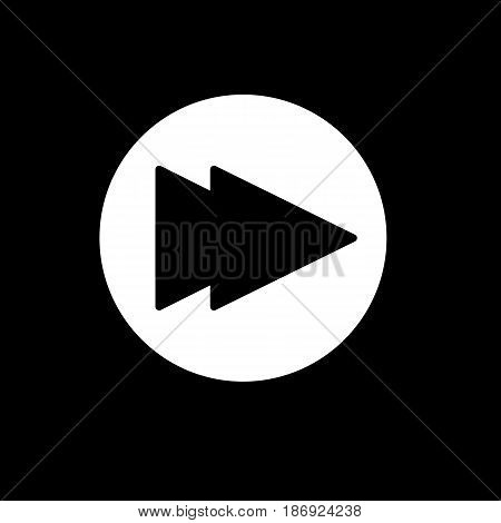 fast forward icon illustration isolated vector sign symbol. Rewind button isolated on black. eps 10