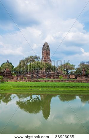 Ruins Of Buddha Statues And Pagoda Of Wat Phra Ram In Ayutthaya Historical Park, Thailand