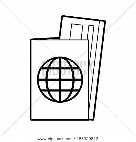 Image passport air tickets vertor icon ilustration