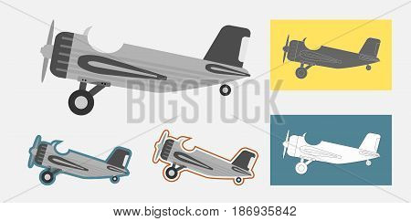 Vintage Single Turboprop Airplane Vector