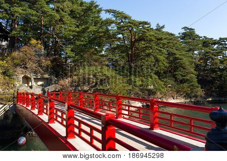 Matsushima Miyagi and red bridge