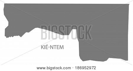 Kie-ntem Equatorial Guinea Map Grey Illustration Silhouette