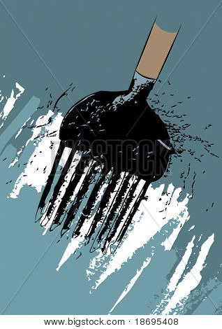 Ilustracja wektorowa o starych harpun w wodzie