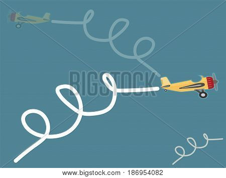 Vintage Turboprop Airplane In Colour Background