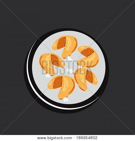 Cartoon vector illustration of cookie predictions, fortune