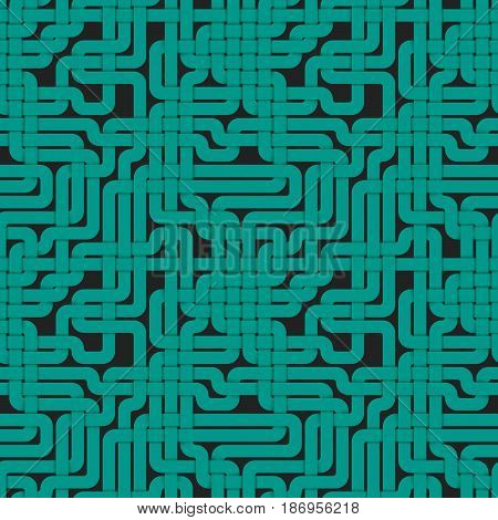Abstract geometry braided seamless pattern. Bright line modern texture background. Vector illustration