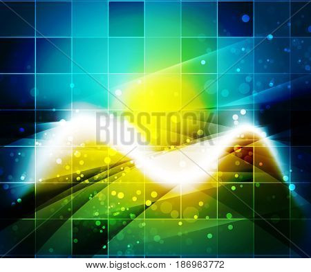 Shiny wave, magic light efffect abstract background