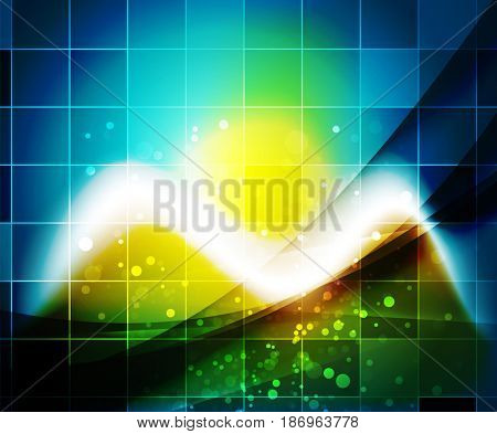 Shiny wave, magic light efffect abstract background