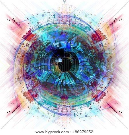 Esoteric magic symbol abstract  mistic illustration of eye