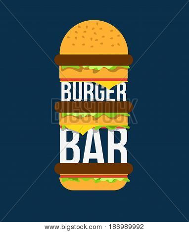 Beefburger with vegetables and meat vector illustration.