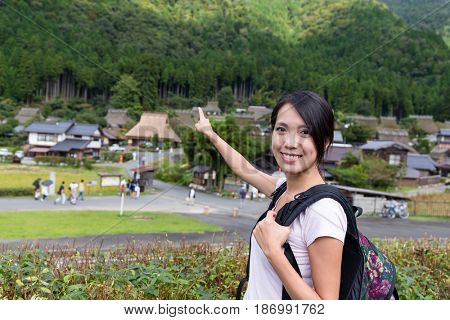Woman travel in Miyama of japan