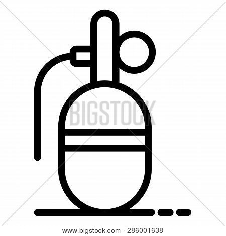 Grenade Icon. Outline Grenade Vector Icon For Web Design Isolated On White Background