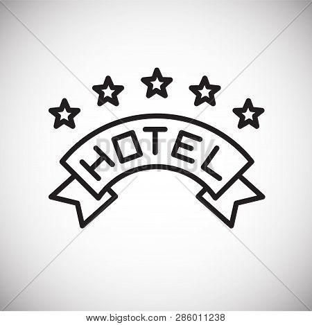 Hotel Line Icon On White Background For Graphic And Web Design, Modern Simple Vector Sign. Internet 